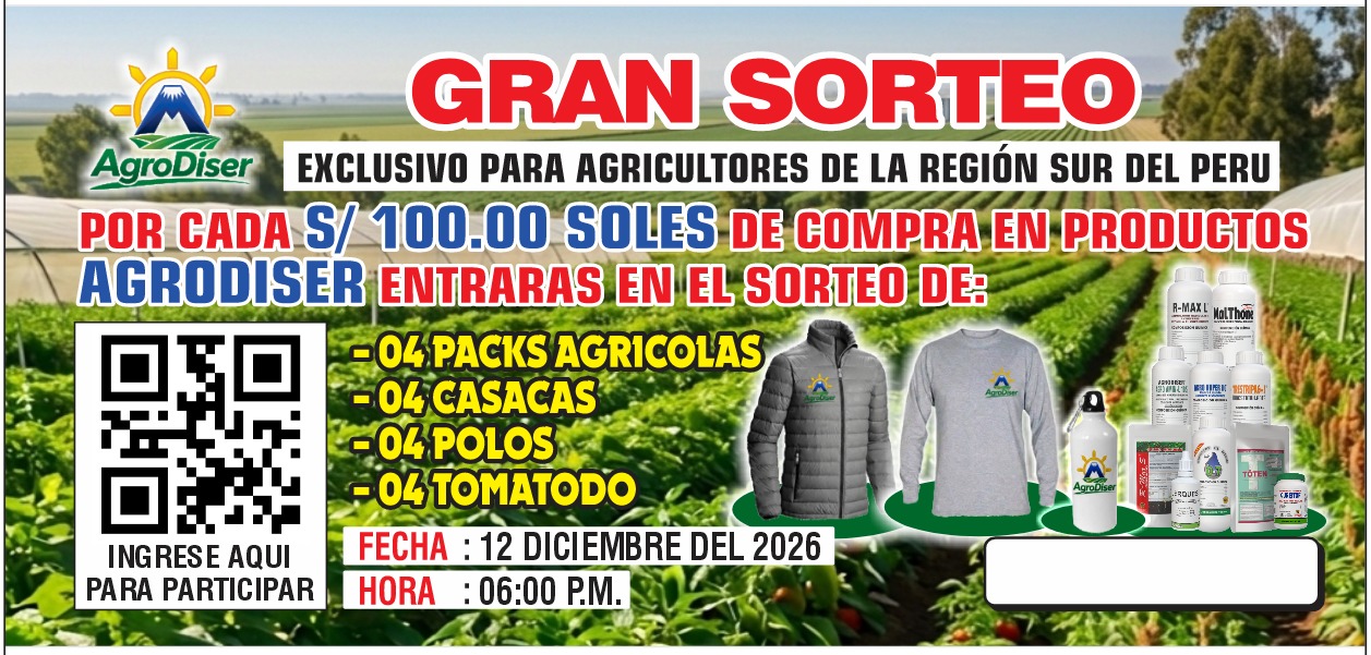 Gran Sorteo Agrodiser - exclusivo para agricultores de la región sur del Perú